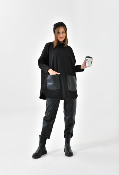 Deri Pantolonlu Takım 